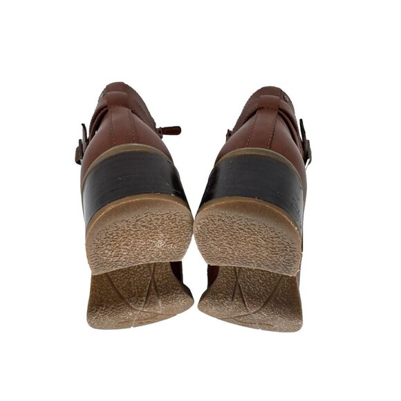 Woman's Rockport Brown leather ankle boots size 6, buckle heel - Picture 10 of 13